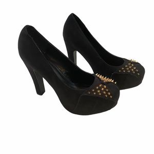 Torrid Black Suede Gold Spike Stud Platforms Sz 9